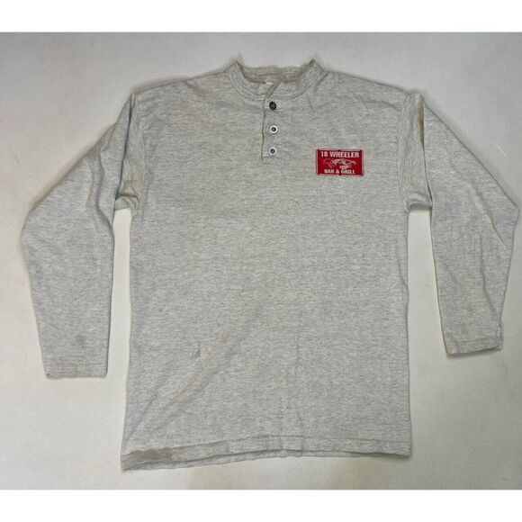 VINTAGE 18 Wheeler Bar & Grill Kearny NJ Graphic T-shirt Men Medium Gray 90s - Picture 4 of 12